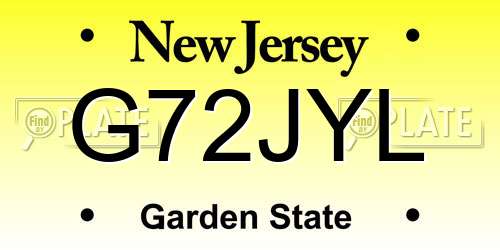 G72JYL New Jersey License Plate