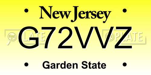 G72VVZ New Jersey License Plate