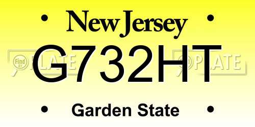 G732HT New Jersey License Plate