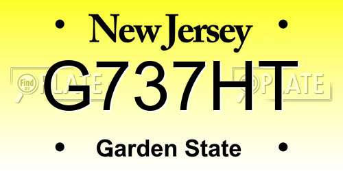 G737HT New Jersey License Plate