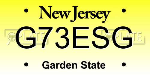 G73ESG New Jersey License Plate