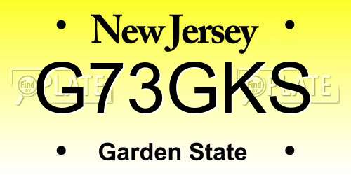G73GKS New Jersey License Plate