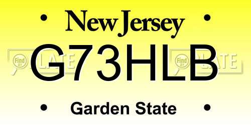 G73HLB New Jersey License Plate