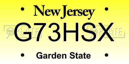 G73HSX New Jersey License Plate