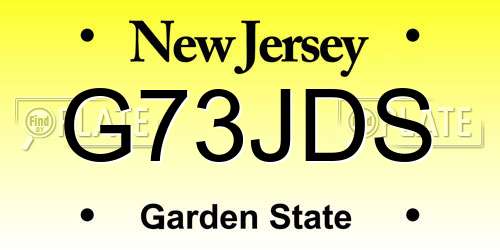 G73JDS New Jersey License Plate