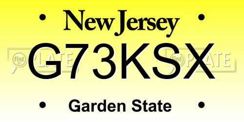 G73KSX New Jersey License Plate