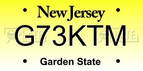 G73KTM New Jersey License Plate