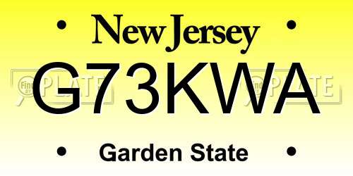 G73KWA New Jersey License Plate