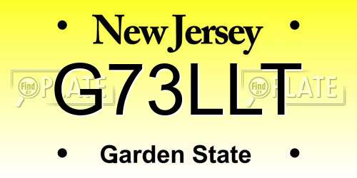 G73LLT New Jersey License Plate