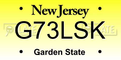 G73LSK New Jersey License Plate