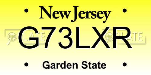 G73LXR New Jersey License Plate