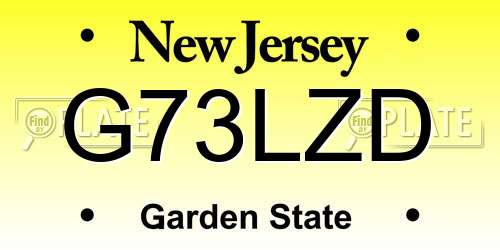G73LZD New Jersey License Plate