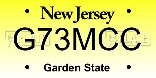 G73MCC New Jersey License Plate