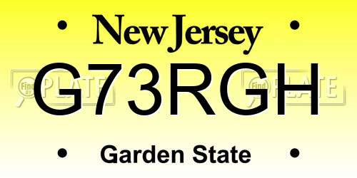 G73RGH New Jersey License Plate
