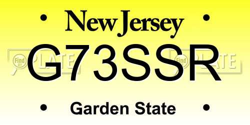 G73SSR New Jersey License Plate