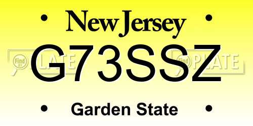 G73SSZ New Jersey License Plate