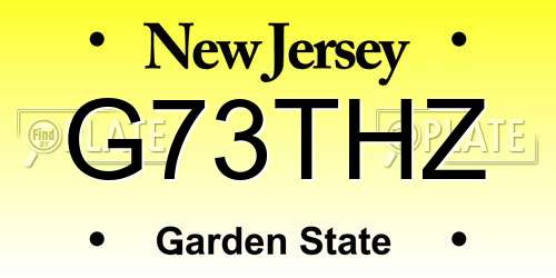 G73THZ New Jersey License Plate