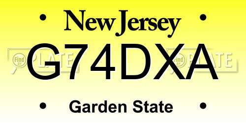G74DXA New Jersey License Plate
