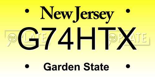 G74HTX New Jersey License Plate