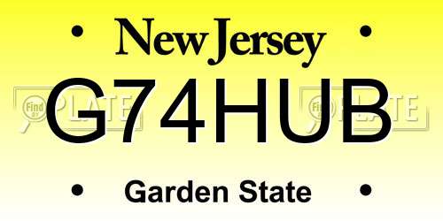 G74HUB New Jersey License Plate