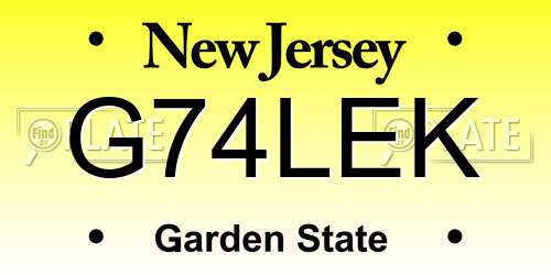 G74LEK New Jersey License Plate