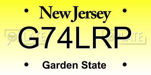 G74LRP New Jersey License Plate