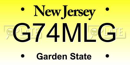 G74MLG New Jersey License Plate