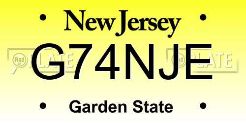 G74NJE New Jersey License Plate