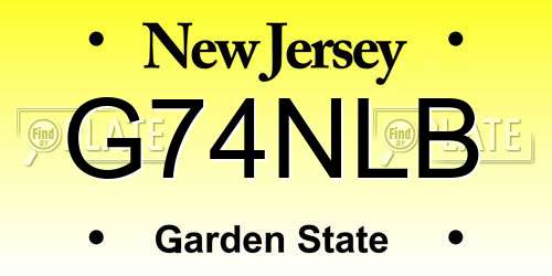 G74NLB New Jersey License Plate