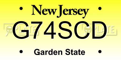 G74SCD New Jersey License Plate
