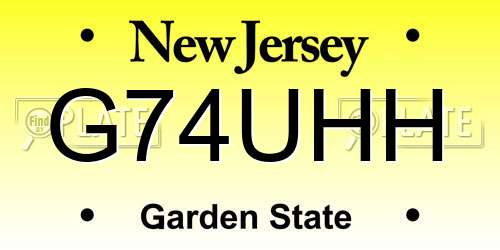 G74UHH New Jersey License Plate