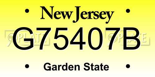 G75407B New Jersey License Plate