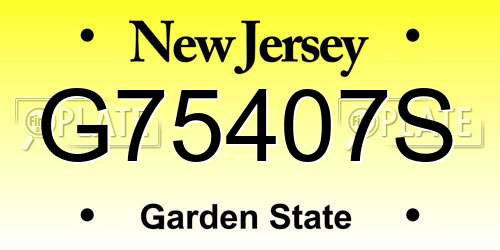 G75407S New Jersey License Plate