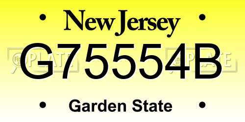 G75554B New Jersey License Plate