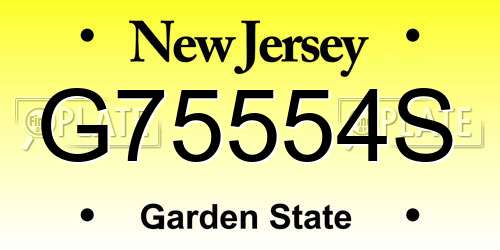 G75554S New Jersey License Plate