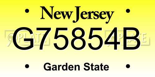 G75854B New Jersey License Plate