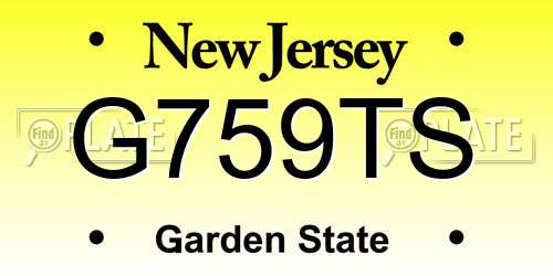 G759TS New Jersey License Plate