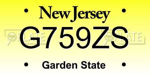 G759ZS New Jersey License Plate