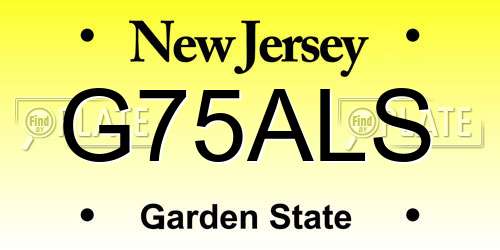 G75ALS New Jersey License Plate