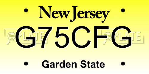 G75CFG New Jersey License Plate