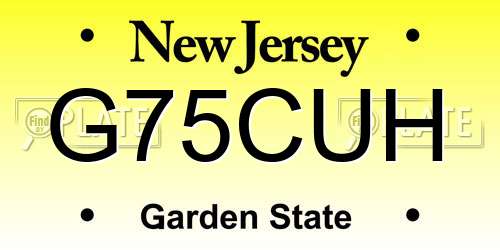 G75CUH New Jersey License Plate