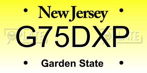 G75DXP New Jersey License Plate