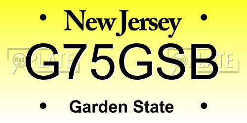 G75GSB New Jersey License Plate