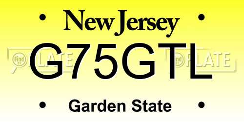 G75GTL New Jersey License Plate