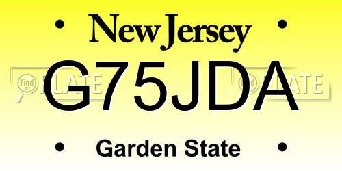 G75JDA New Jersey License Plate