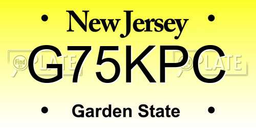 G75KPC New Jersey License Plate