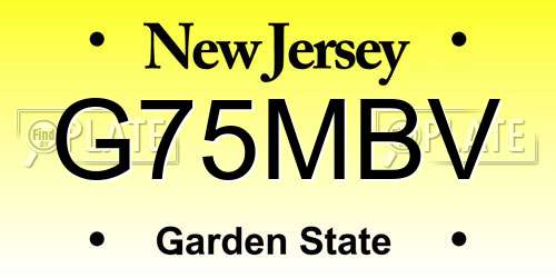 G75MBV New Jersey License Plate