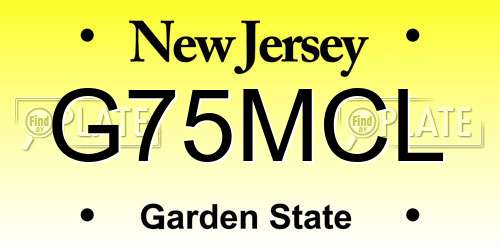 G75MCL New Jersey License Plate