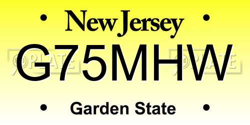 G75MHW New Jersey License Plate