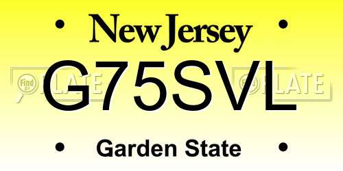 G75SVL New Jersey License Plate